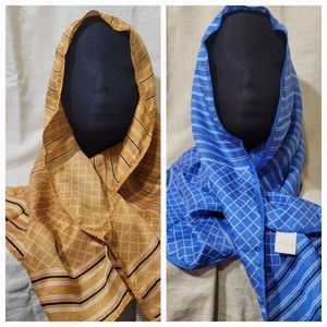 Set of 2 vtg Glentex Silk Blend Geometric Print Scarves/Wrap